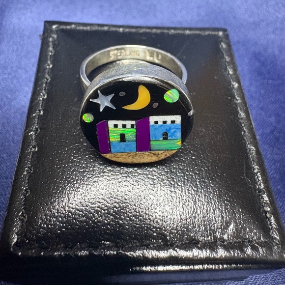 Jewelry - Ring*Southwestern Inlay Navajo Inspired 925 Sterling Silver Signed